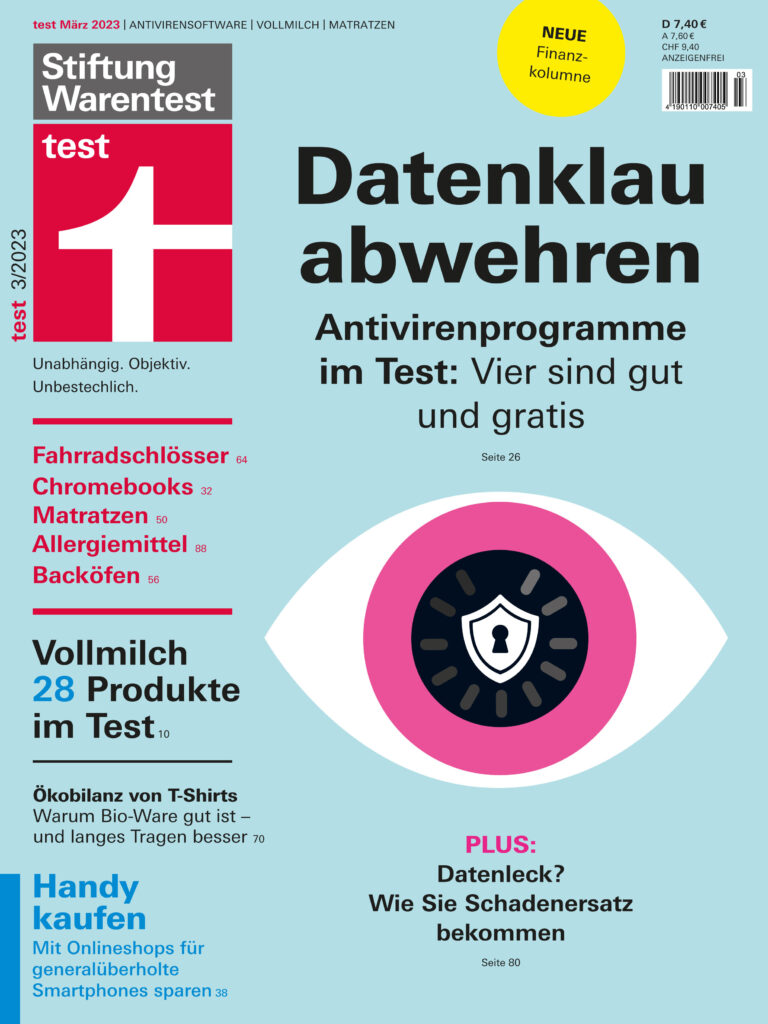 Cover der Ausgabe März 2023 von Stiftung Warentest.