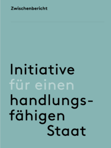 Screenshot des Covers "Zwischenbericht" Initiative für einen handlungsfähigen Staat