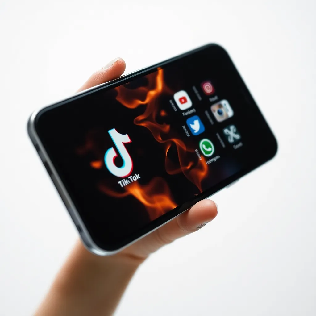 Das Bild zeigt ein brennendes Smartphone.
Mit KI generiert ©Ria Hinken