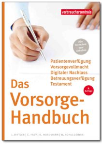 Das Bild zeigt das Cover des Vorsorge-Handbuchs der Verbraucherzentrale