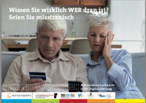 Das Foto zeigt einen Mann und eine Frau, die beide total schockiert sind, weil man sie beim Onlineshopping betrogen hat.