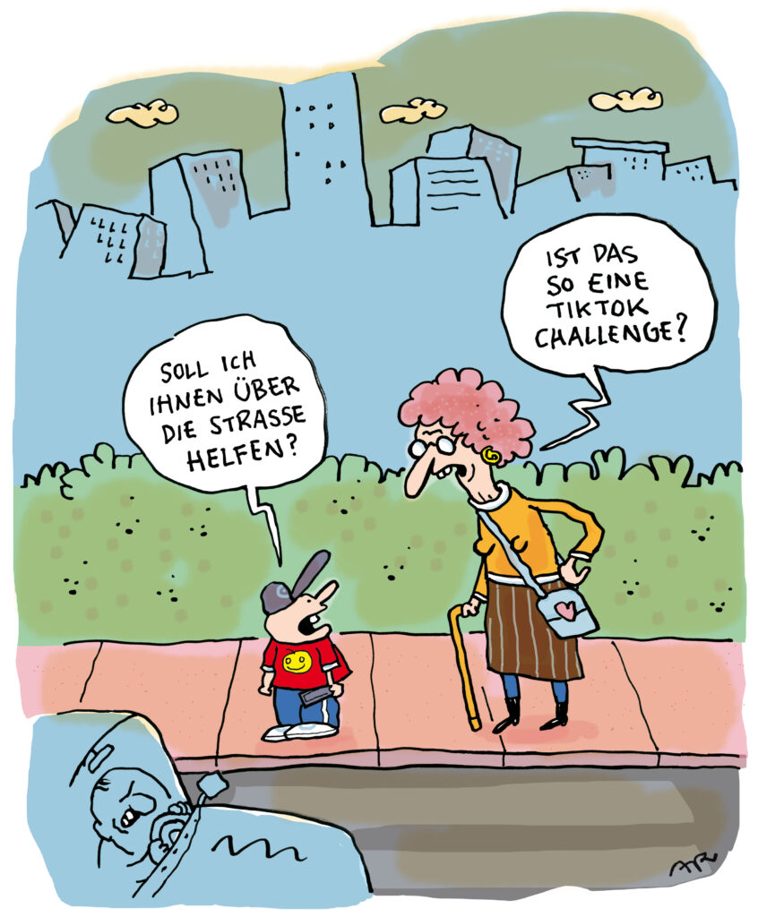 Kategorie 3: Zwischen Boomern und Generation Z - Platz 3: „Challenge“ von Ari Plikat